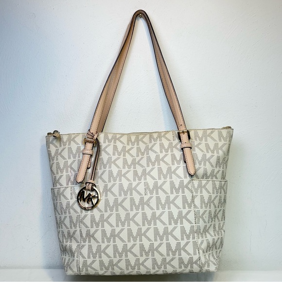 🤍 Michael Kors Cream and Tan Tote Bag - Picture 5 of 16
